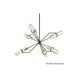 Brazos Point 6 Light 50 inch Textured Black & Polish Nickel Chandelier Ceiling Light