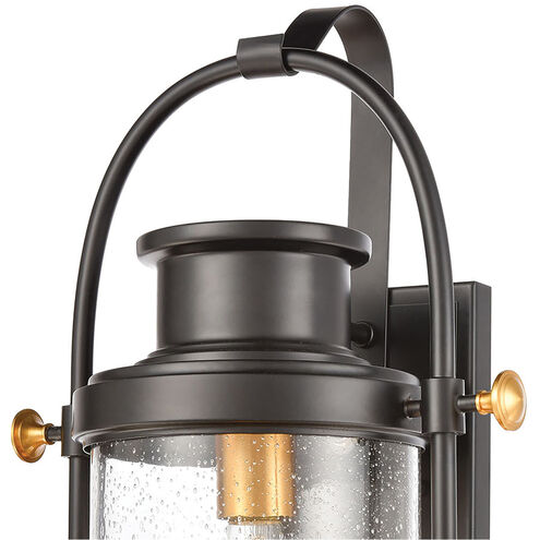 Ash Creek 1 Light 19 inch Matte Black with Brushed Brass Outdoor Wall Sconce