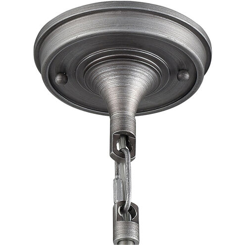 Zera 1 Light 10 inch Weathered Zinc with Polished Nickel and White Mini Pendant Ceiling Light