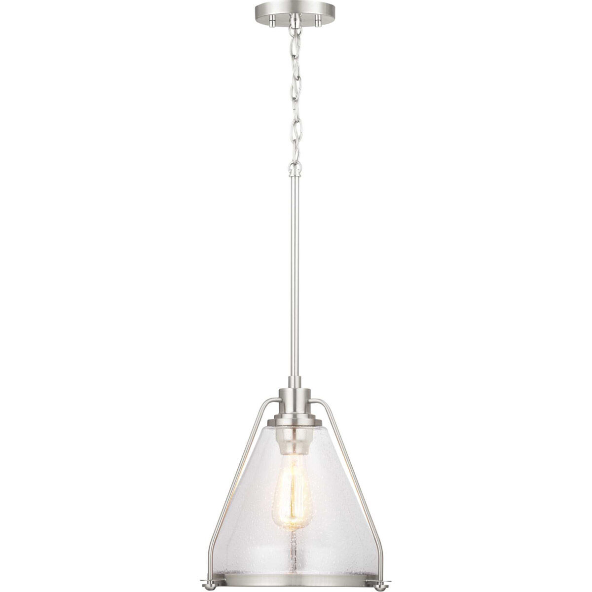 Fano 1 Light Brushed Nickel Pendant Ceiling Light