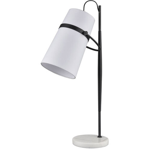 Grand View Blvd 28 inch 60 watt Matte Black with White Desk Lamp Portable Light