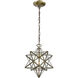Bells 1 Light 12 inch Antique Brass with Clear Mini Pendant Ceiling Light