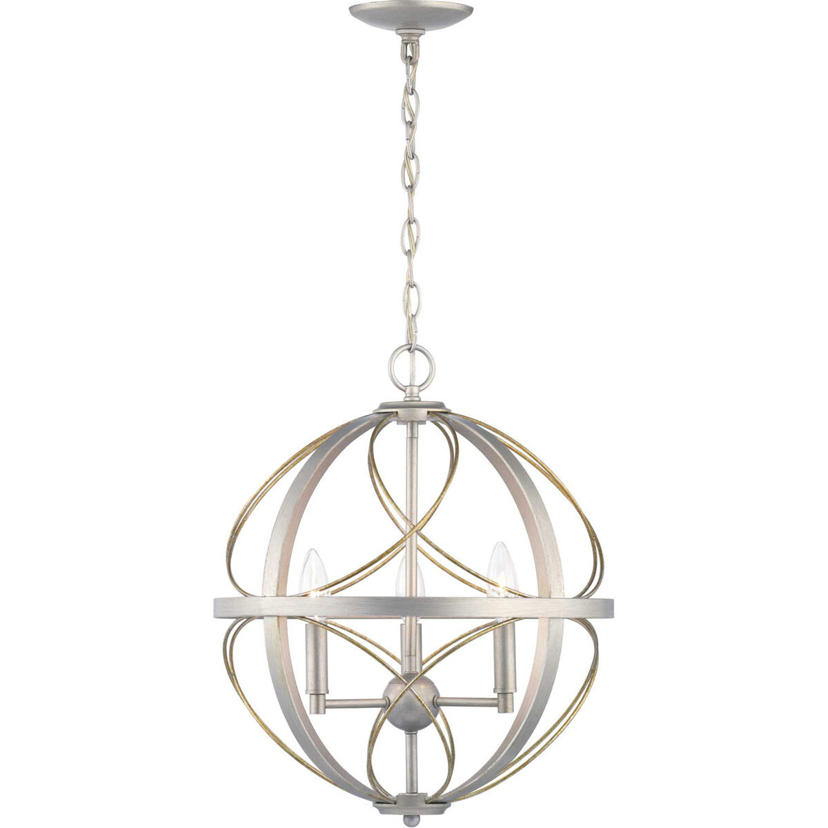 Gerald Ave 3 Light 16 inch Silver Ridge Pendant Ceiling Light