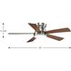 Irving 52 inch Brushed Nickel with Medium Cherry Blades Ceiling Fan, Progress LED