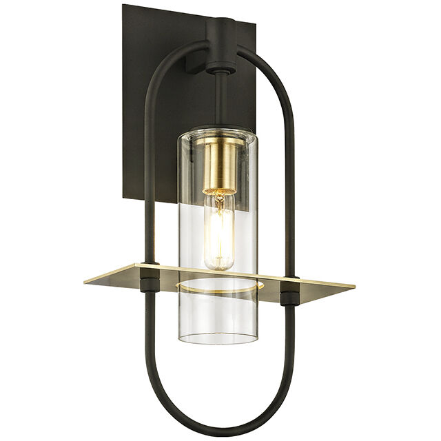 Nouvel 1 Light 14 inch Dark Bronze And&nbsp;Brushed Brass Outdoor Wall Sconce