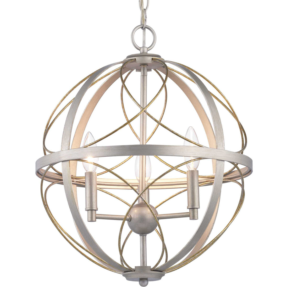 Gerald Ave 3 Light Silver Ridge Pendant Ceiling Light