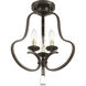 Lancaster 3 Light 14.5 inch Antique Bronze Semi-Flush Mount Convertible Ceiling Light