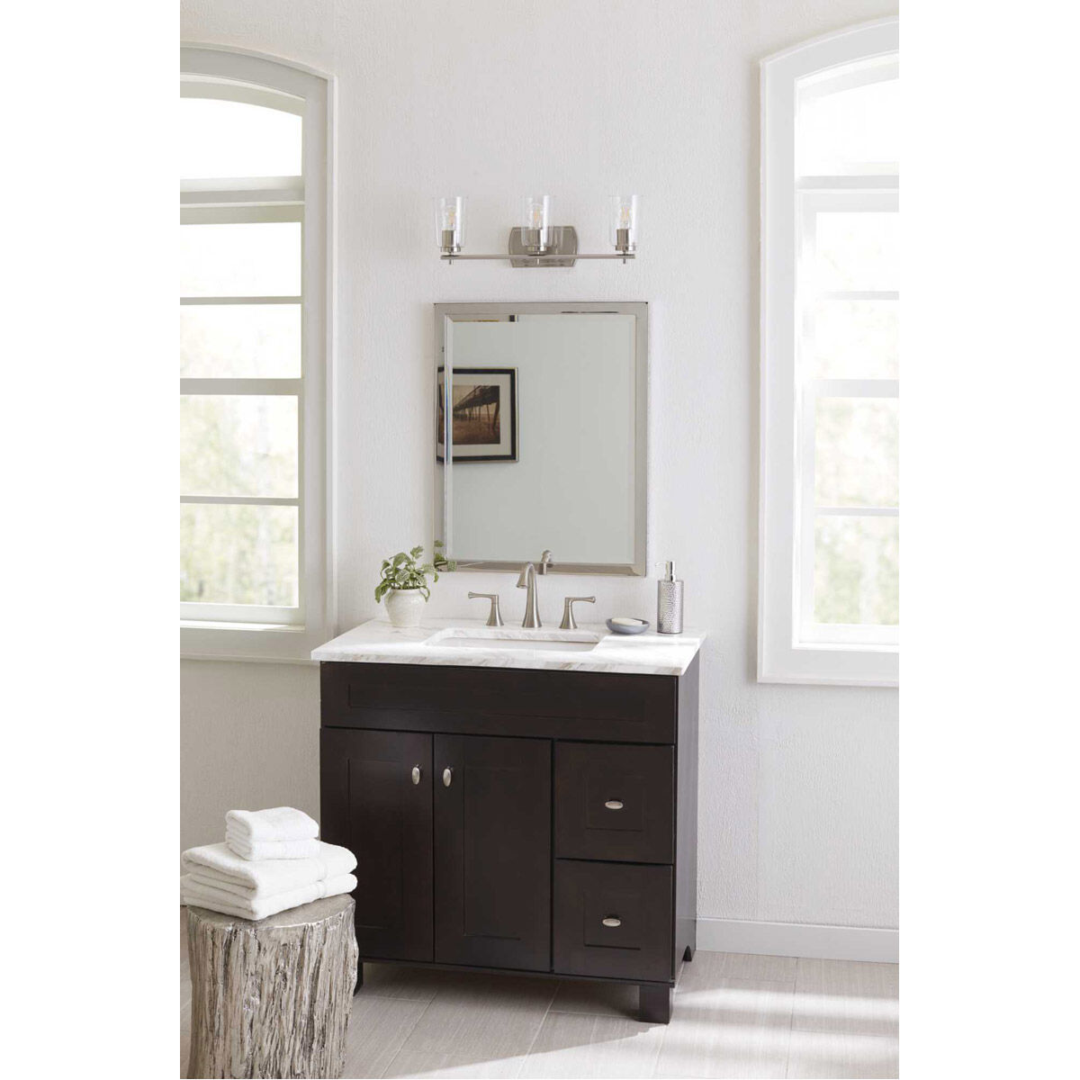 Art 3 Light 23 inch Polished Nickel Bath Vanity Wall Light