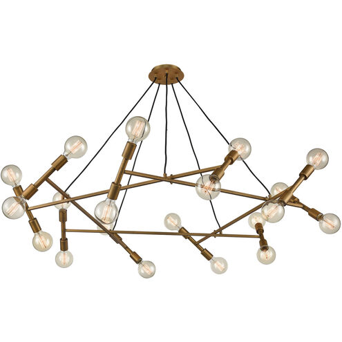 Skerries 20 Light 54 inch Antique Brass Chandelier Ceiling Light