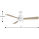 Boston 52 inch White with 0 Blades Ceiling Fan, Progress LED