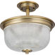 Artrude St 2 Light 12.38 inch Vintage Brass Semi-Flush Mount Convertible Ceiling Light