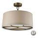 Albany 3 Light 16 inch Brushed Antique Brass Semi Flush Mount Ceiling Light