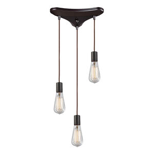 Graham Pl 3 Light 10 inch Oil Rubbed Bronze Multi Pendant Ceiling Light
