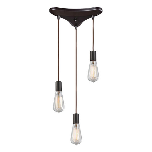 Graham Pl 3 Light 10 inch Oil Rubbed Bronze Multi Pendant Ceiling Light