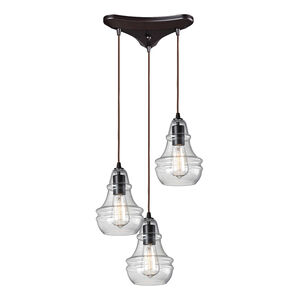 Graham Pl 3 Light 10 inch Oil Rubbed Bronze Multi Pendant Ceiling Light
