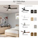 Boston 52 inch Brushed Nickel with Silver Blades Ceiling Fan, Progress LED