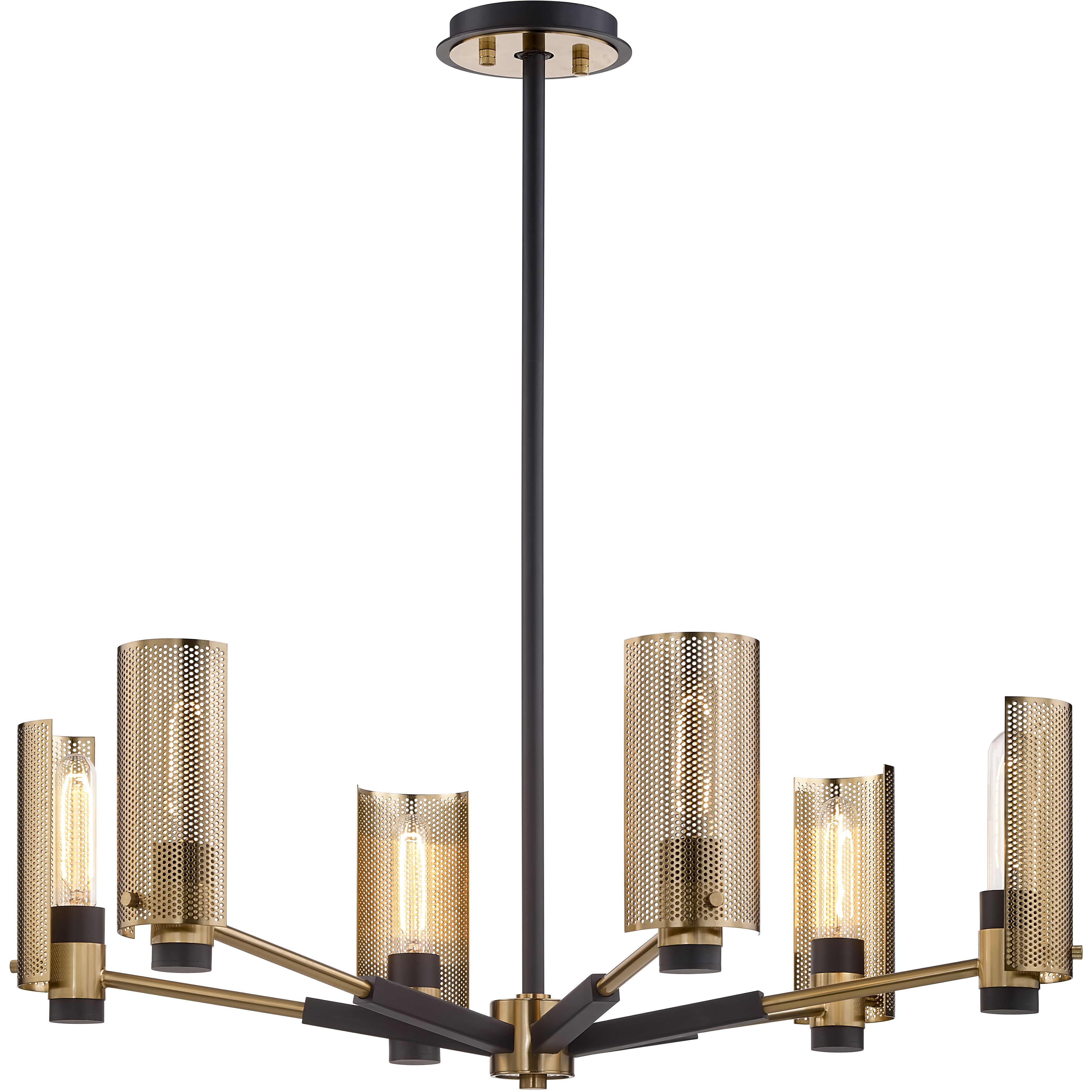 Michael 6 Light 30 inch Modern Bronze And Aged Brass Chandelier Ceiling Light