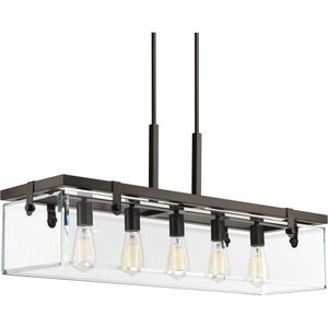 Guthrie 5 Light 37 inch Antique Bronze Linear Chandelier Ceiling Light, Design Series