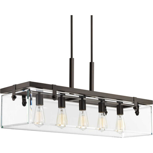 Guthrie 5 Light 37 inch Antique Bronze Linear Chandelier Ceiling Light, Design Series