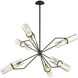 Brazos Point 6 Light 50 inch Textured Black & Polish Nickel Chandelier Ceiling Light