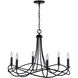 Bonami 6 Light 29.5 inch Matte Black Chandelier Ceiling Light