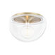 Brayden LED 14 inch Aged Brass Flush Mount Ceiling Light
