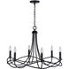 Bonami 6 Light 30 inch Matte Black Chandelier Ceiling Light