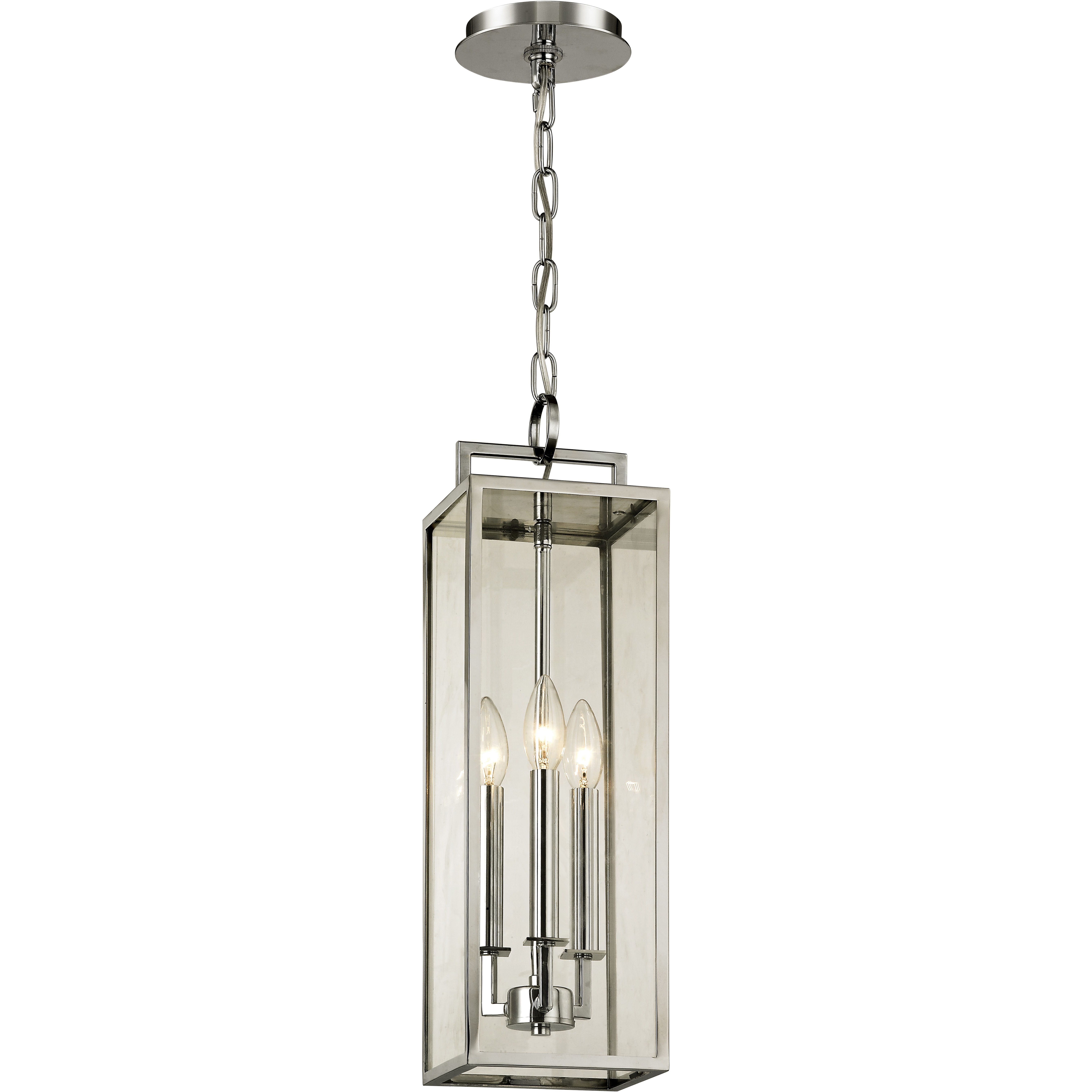 John 3 Light 6 inch Polished Stainless Outdoor Pendant