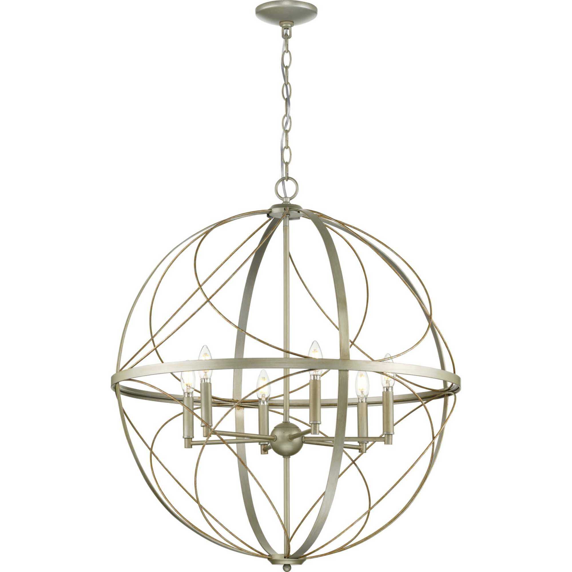 Gerald Ave 6 Light Silver Ridge Pendant Ceiling Light