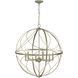 Gerald Ave 6 Light Silver Ridge Pendant Ceiling Light