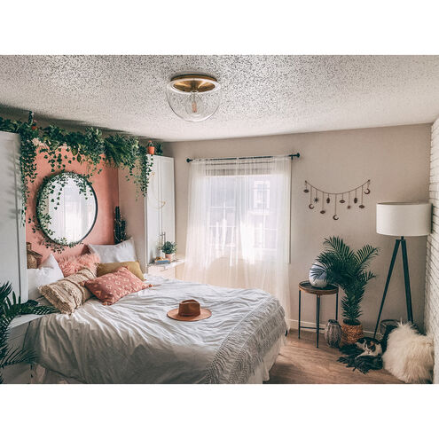 Brayden LED 14 inch Aged Brass Flush Mount Ceiling Light