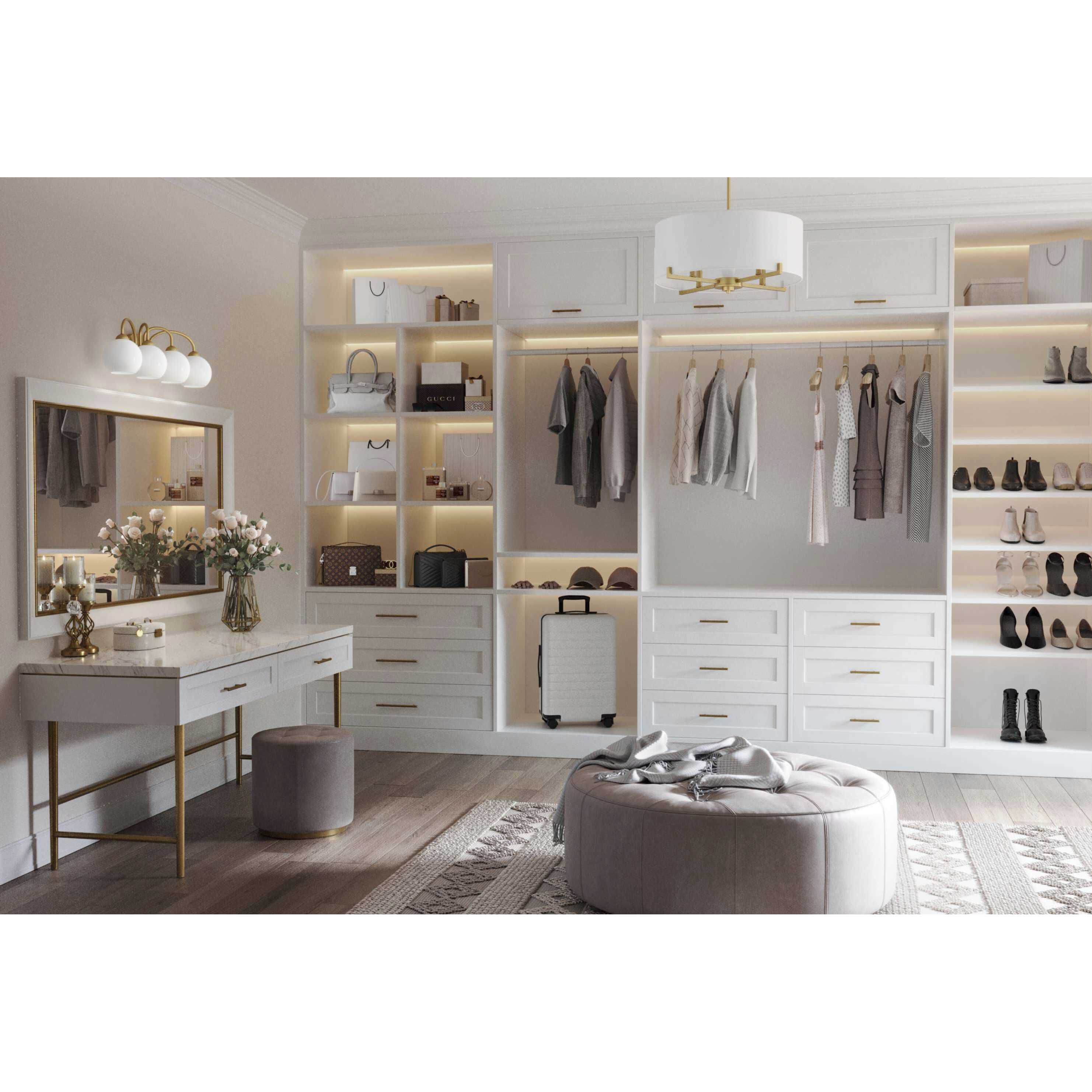 Santa Barbara 4 Light 22 inch Vintage Gold Pendant Ceiling Light, Design Series