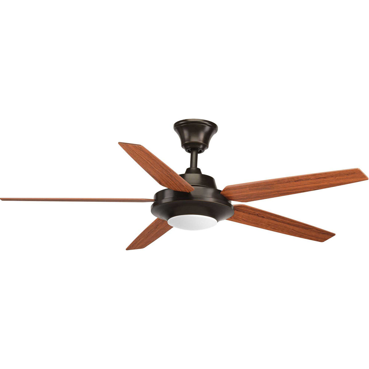 Modena 54 inch Antique Bronze with Medium Cherry/Classic Walnut Blades Ceiling Fan, Progress LED