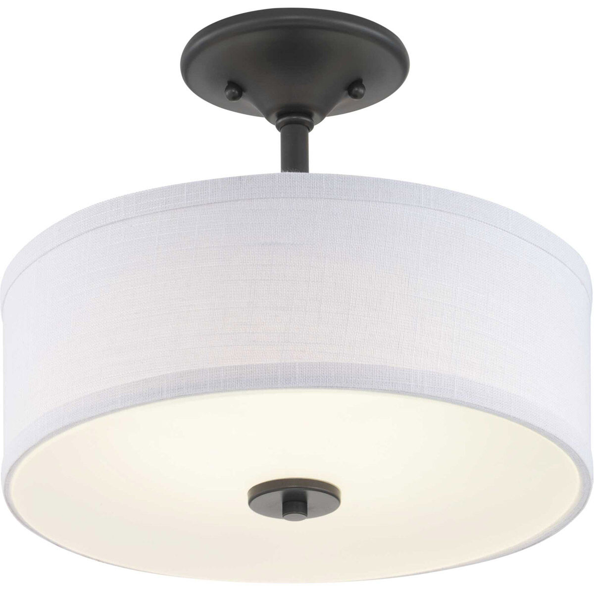 Gilchrist LED 13 inch Graphite Semi-Flush Mount Ceiling Light, Progress LED