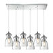 Graham Pl 6 Light 9 inch Polished Chrome with Clear Multi Pendant Ceiling Light