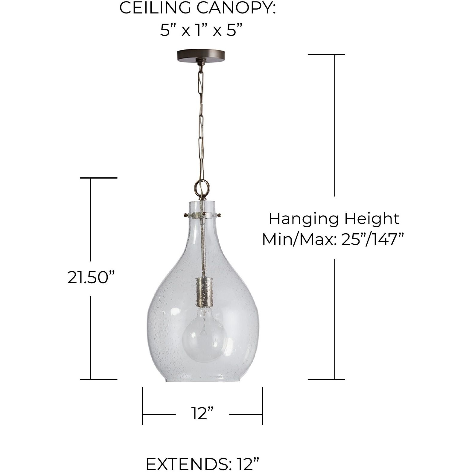 Tatum 1 Light 12 inch Brushed Pewter Pendant Ceiling Light