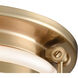 Zera 2 Light 12 inch Satin Brass Flush Mount Ceiling Light