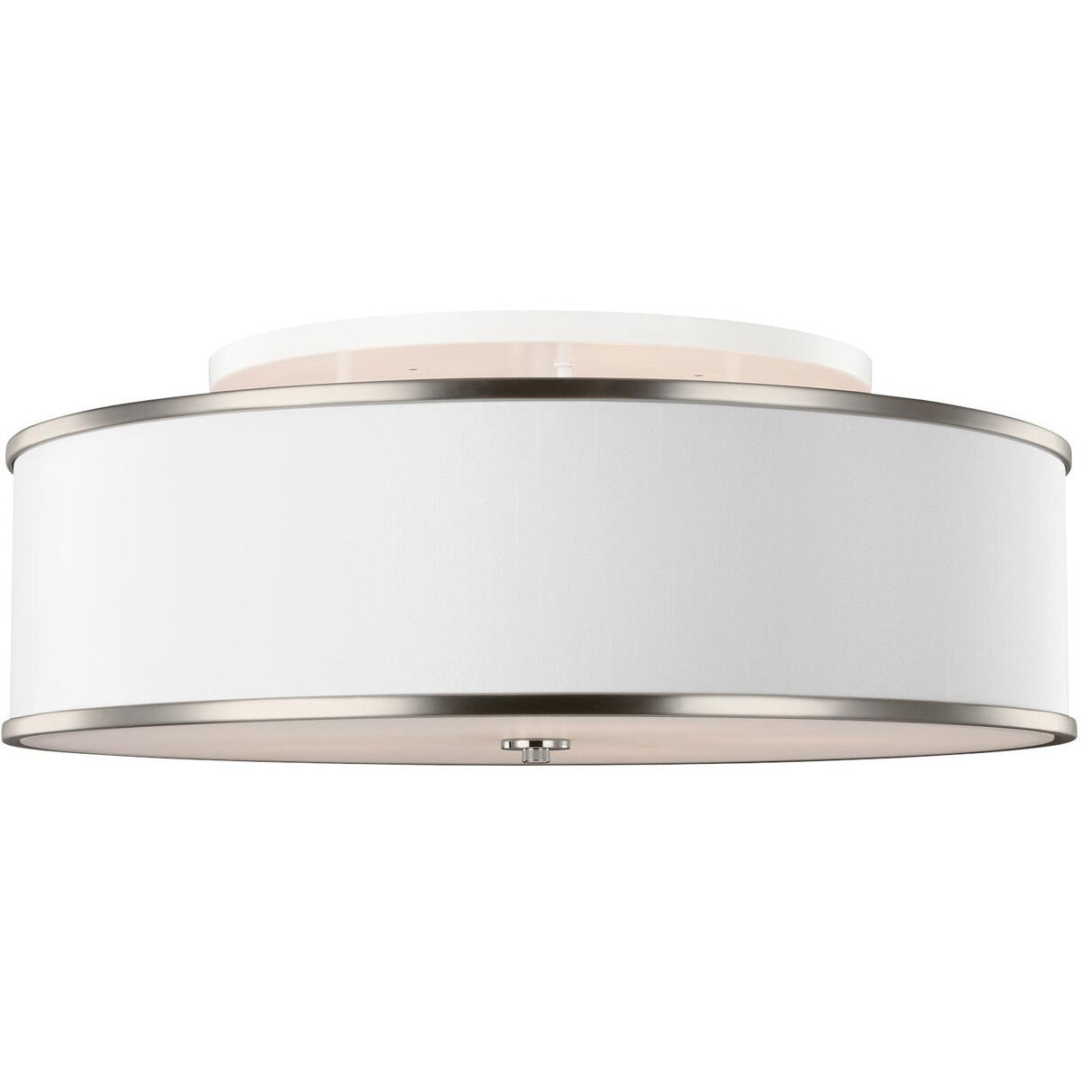 Cosenza 5 Light 30.25 inch Satin Nickel Semi-Flush Mount Ceiling Light, White Shantung