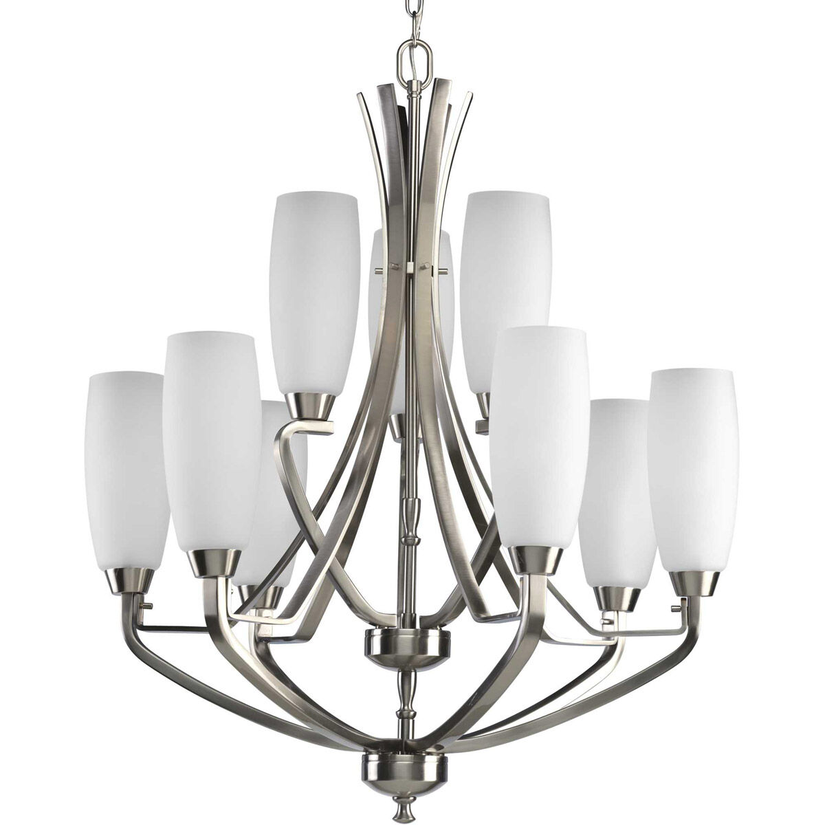 Anna 9 Light 27 inch Brushed Nickel Chandelier Ceiling Light