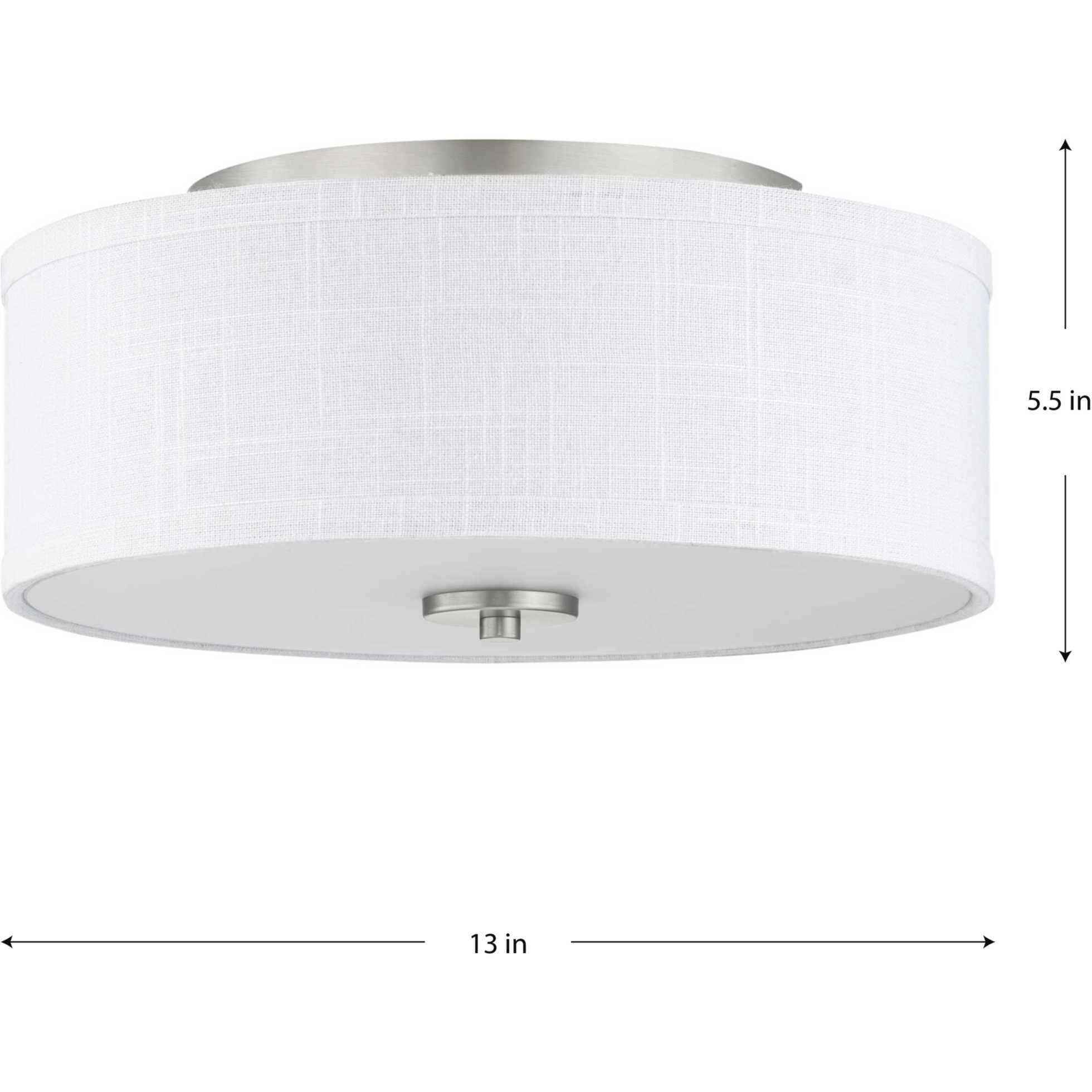 Briscoe 2 Light 13 inch Brushed Nickel Flush Mount Ceiling Light