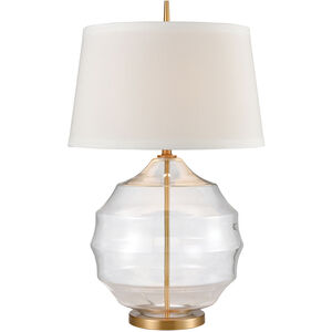 Almaden Ct 33 inch 150 watt Clear with Aged Brass Table Lamp Portable Light
