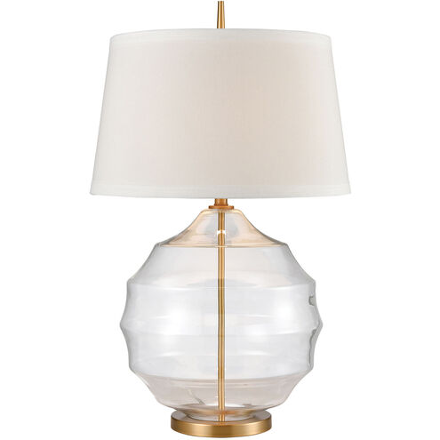 Almaden Ct 33 inch 150 watt Clear with Aged Brass Table Lamp Portable Light