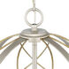 Gerald Ave 3 Light Silver Ridge Pendant Ceiling Light