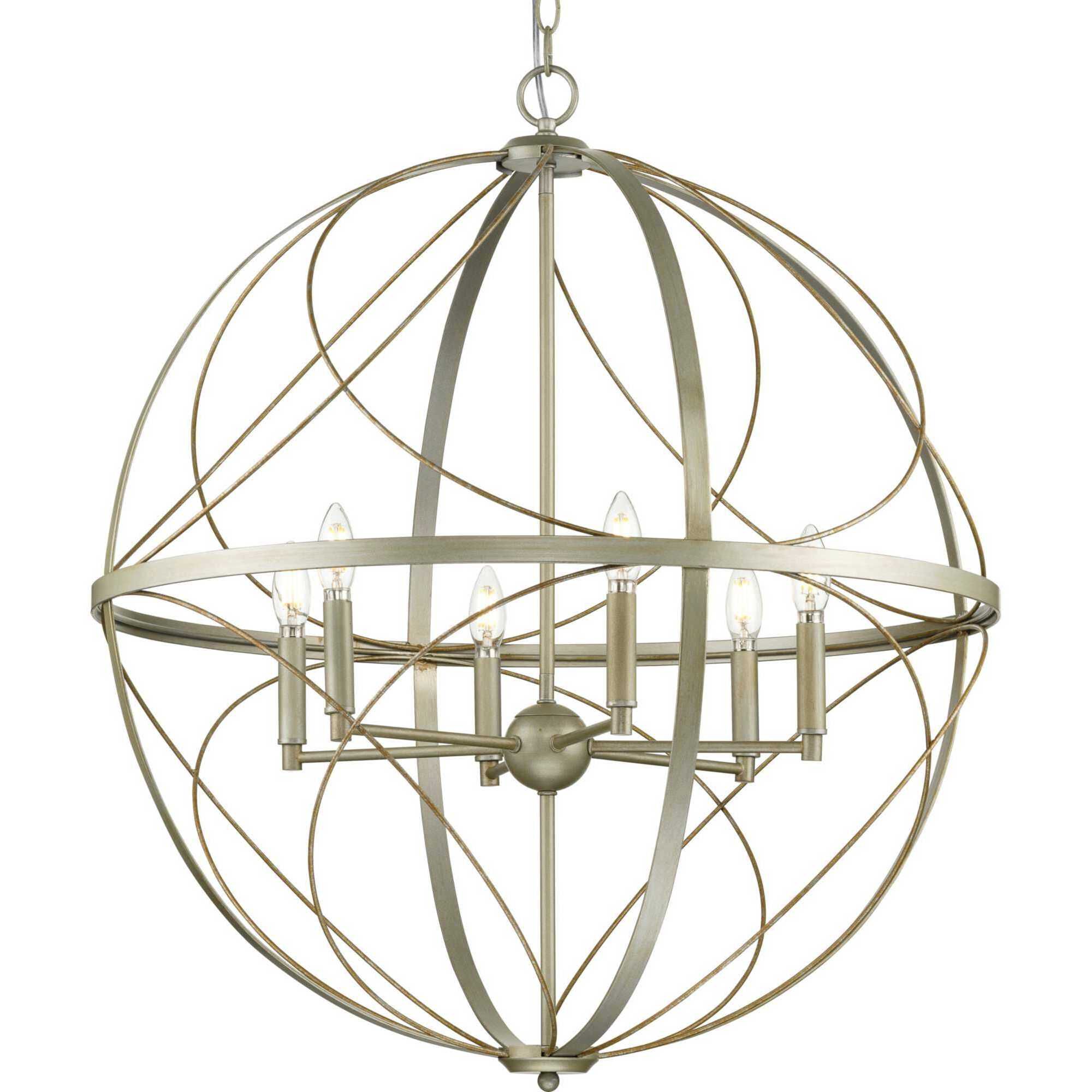 Gerald Ave 6 Light Silver Ridge Pendant Ceiling Light