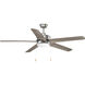 Dungarvan 60 inch Antique Nickel with Driftwood Blades Ceiling Fan, Progress LED