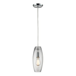Graham Pl 1 Light 5 inch Polished Chrome with Clear Mini Pendant Ceiling Light