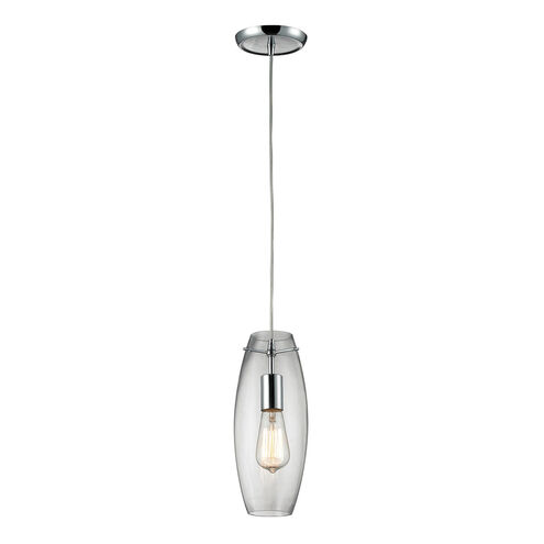 Graham Pl 1 Light 5 inch Polished Chrome with Clear Mini Pendant Ceiling Light