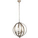 Goleta St 4 Light 18 inch Vintage Sliver Pendant Ceiling Light