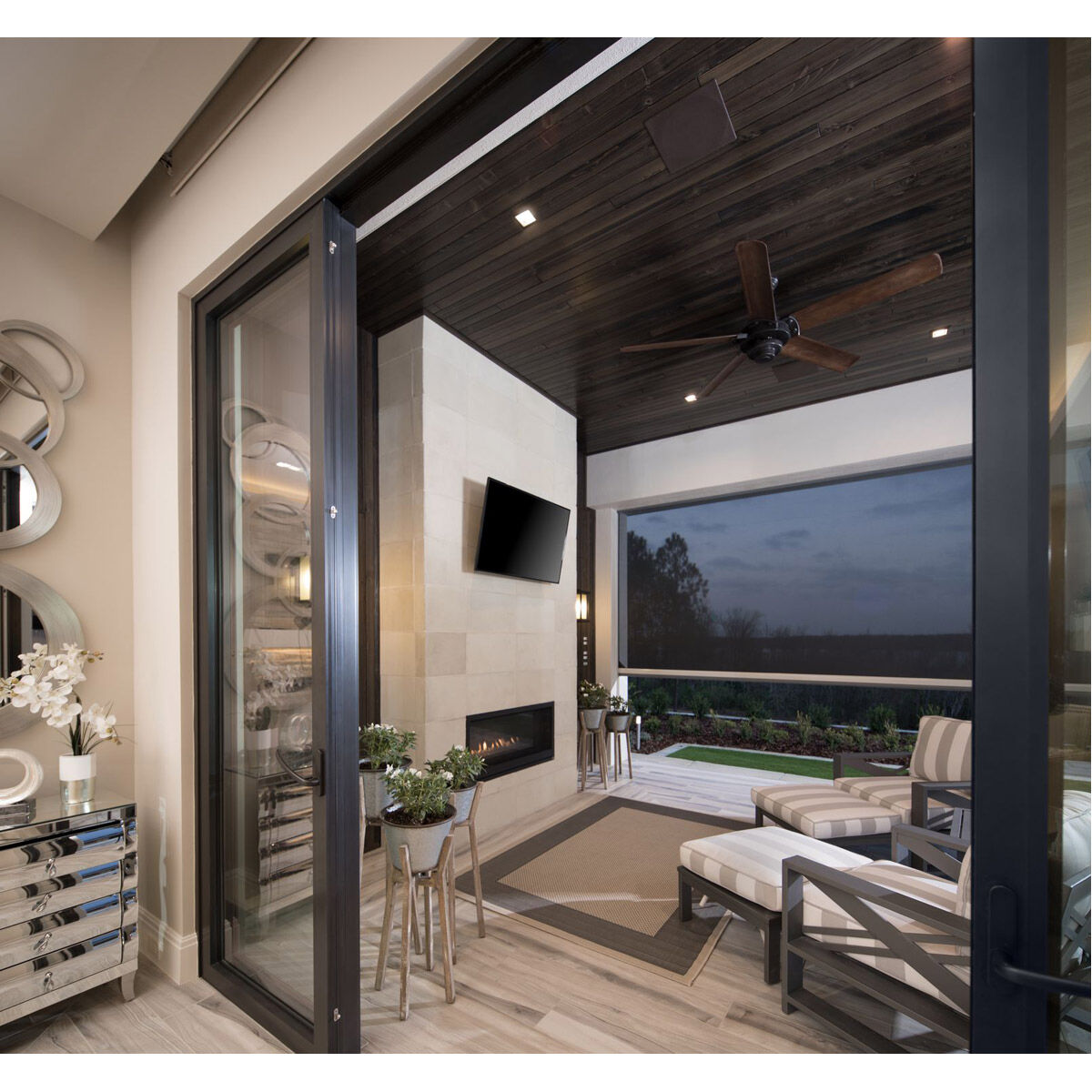 Vogue 68 inch Antique Bronze with Walnut Blades Ceiling Fan