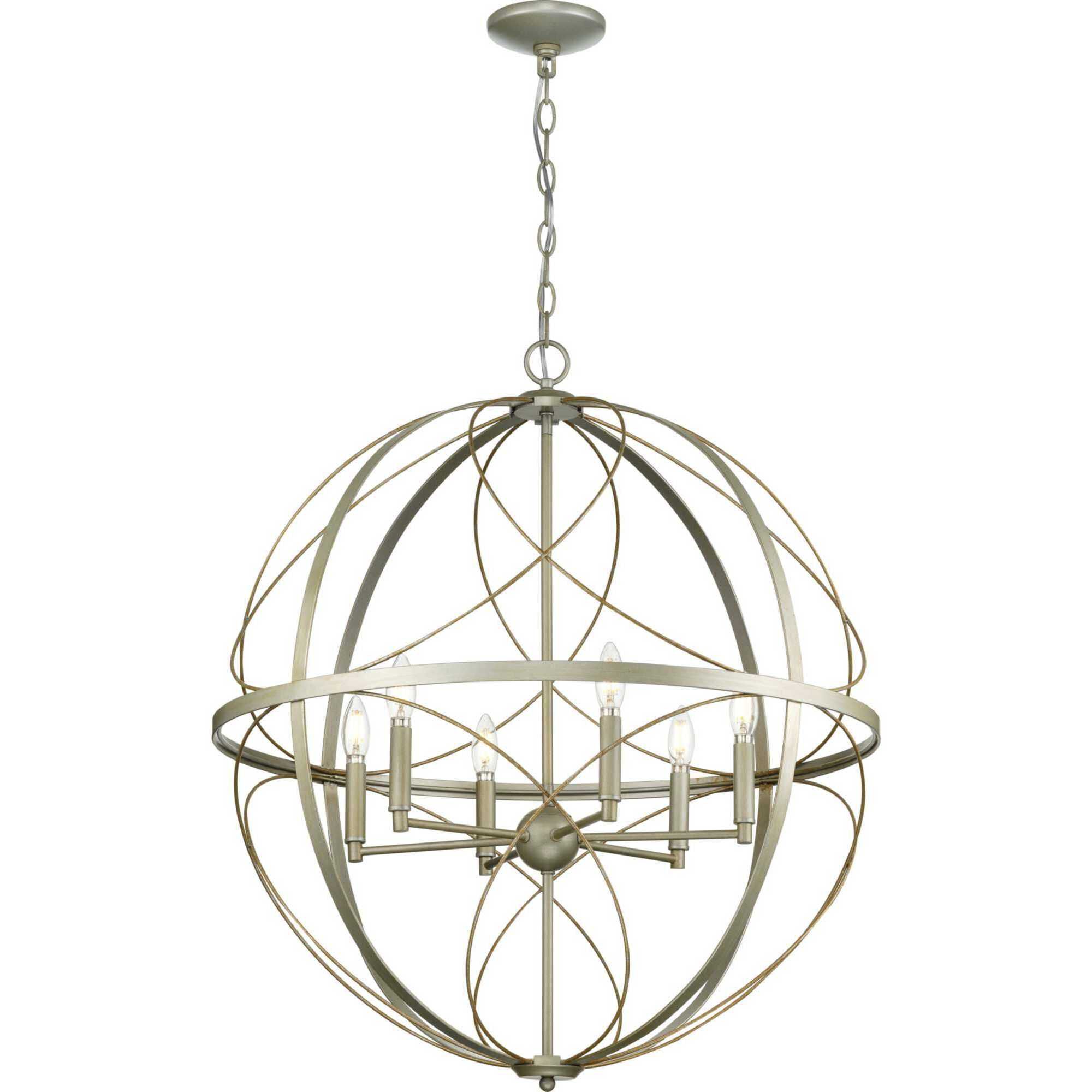 Gerald Ave 6 Light Silver Ridge Pendant Ceiling Light
